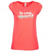 Le Coq Sportif Apres-Sport Logo Daruta Tee Ss W Corail - T-Shirts Manches Courtes Femme Site Officiel France